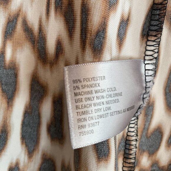 Worthington Brown Leopard Print Top - Picture 8 of 10